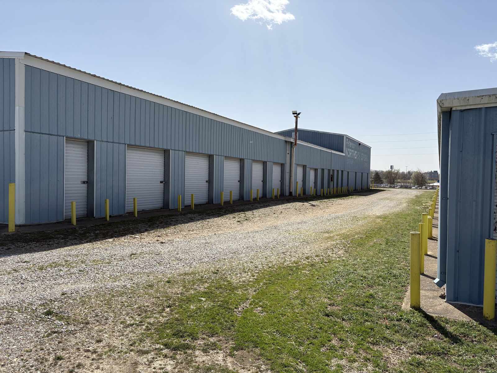 Row of drive-up storage units